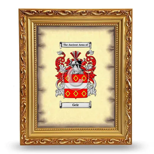 Geir Coat of Arms Framed - Gold