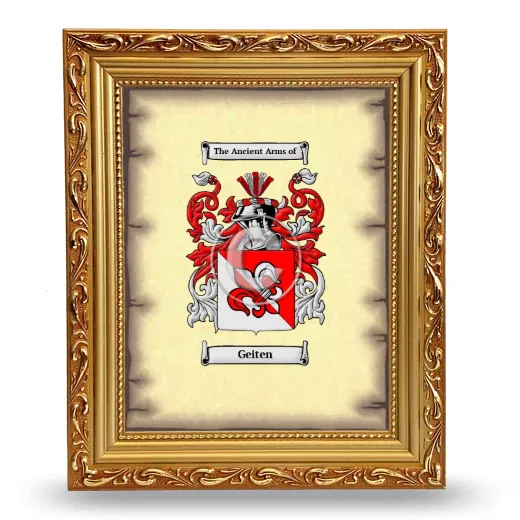 Geiten Coat of Arms Framed - Gold