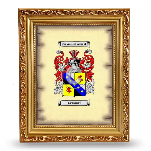 Gemmel Coat of Arms Framed - Gold