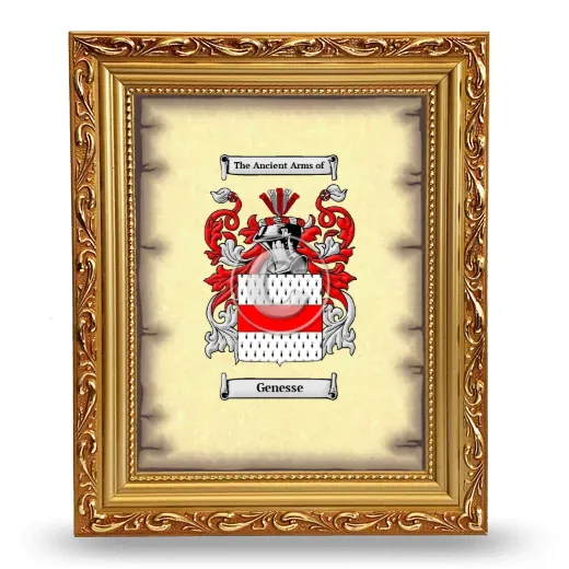 Genesse Coat of Arms Framed - Gold