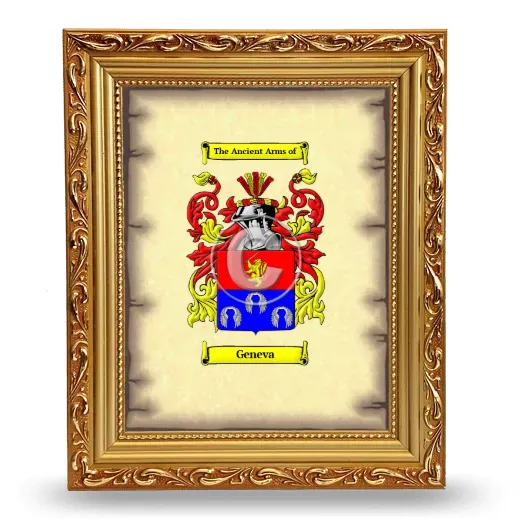 Geneva Coat of Arms Framed - Gold