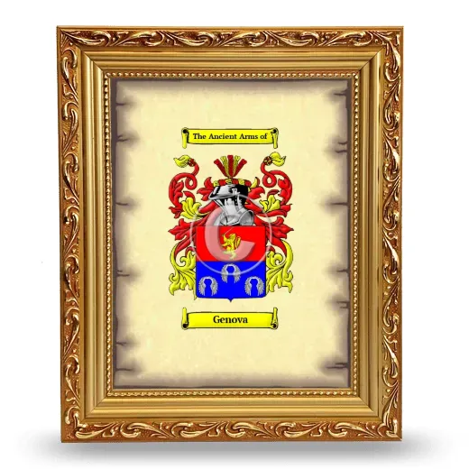 Genova Coat of Arms Framed - Gold