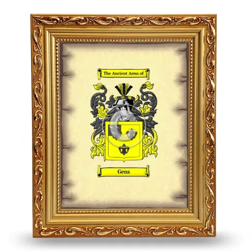 Gens Coat of Arms Framed - Gold