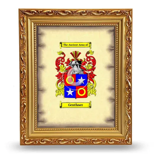 Genthner Coat of Arms Framed - Gold