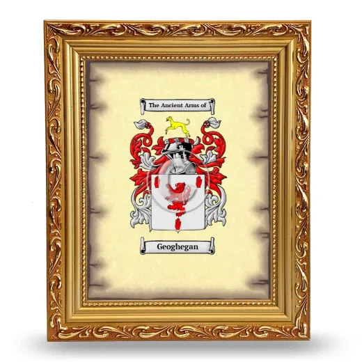 Geoghegan Coat of Arms Framed - Gold