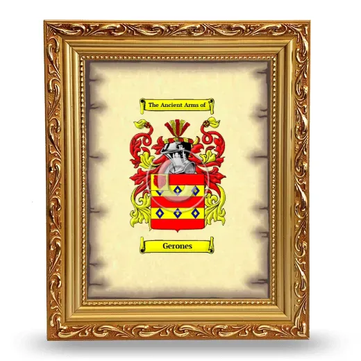 Gerones Coat of Arms Framed - Gold