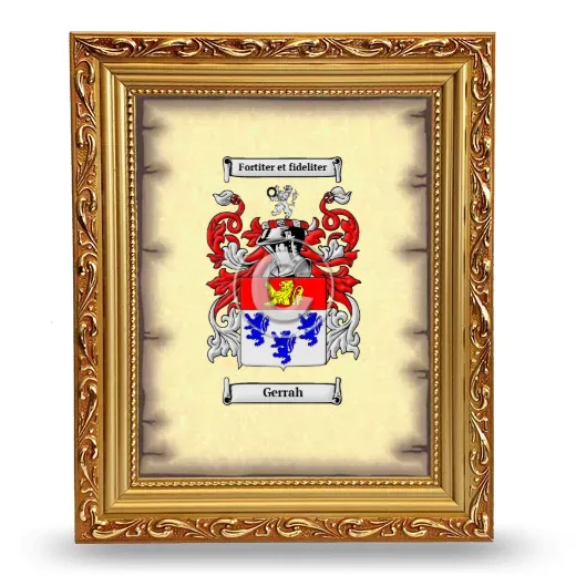 Gerrah Coat of Arms Framed - Gold