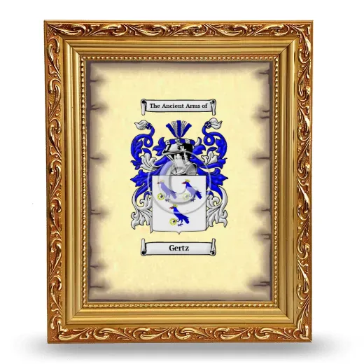Gertz Coat of Arms Framed - Gold