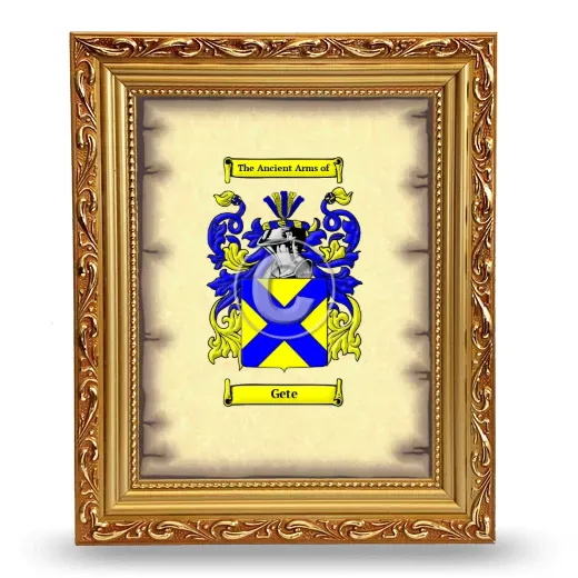 Gete Coat of Arms Framed - Gold