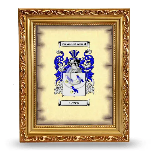 Gezen Coat of Arms Framed - Gold