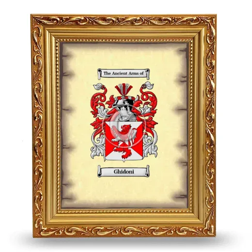 Ghidoni Coat of Arms Framed - Gold