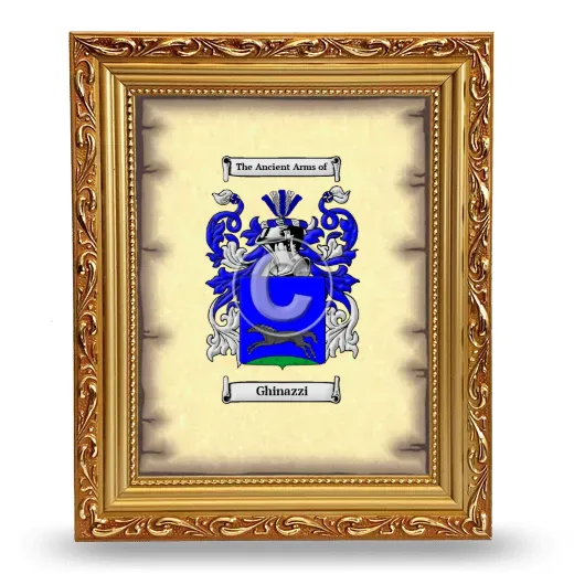 Ghinazzi Coat of Arms Framed - Gold