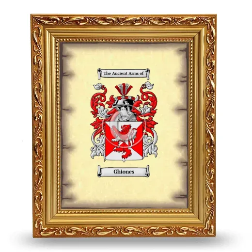 Ghiones Coat of Arms Framed - Gold