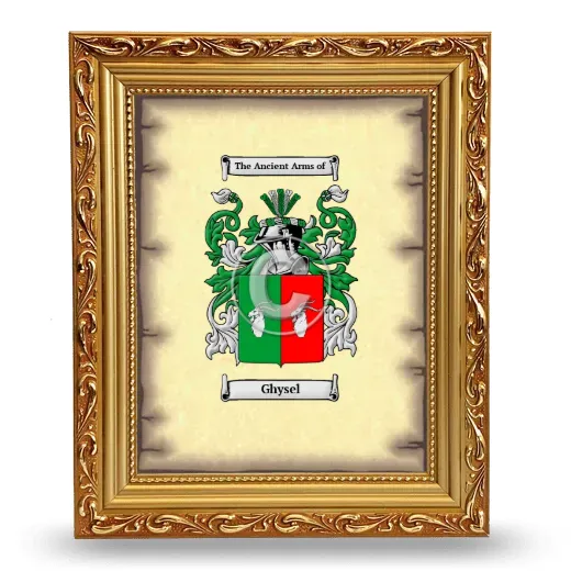 Ghysel Coat of Arms Framed - Gold