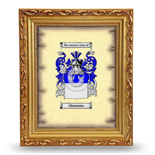 Giannone Coat of Arms Framed - Gold