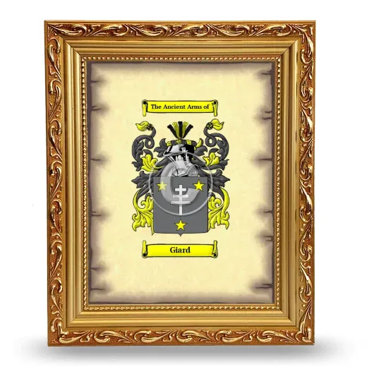 Giard Coat of Arms Framed - Gold