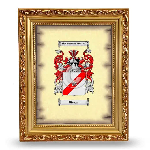 Gieger Coat of Arms Framed - Gold