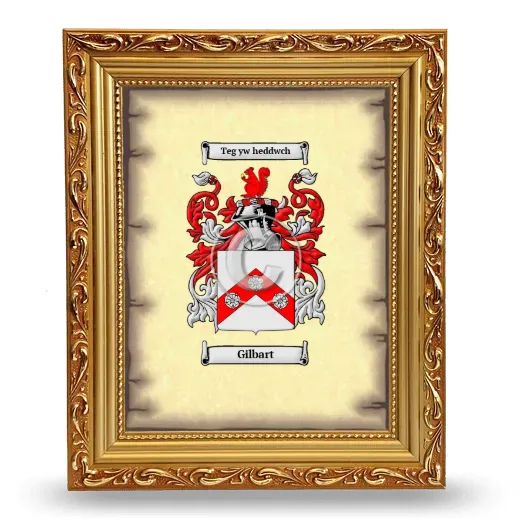 Gilbart Coat of Arms Framed - Gold