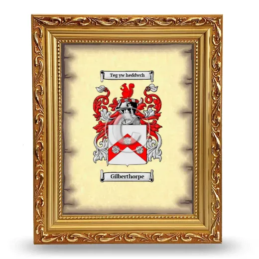 Gilberthorpe Coat of Arms Framed - Gold