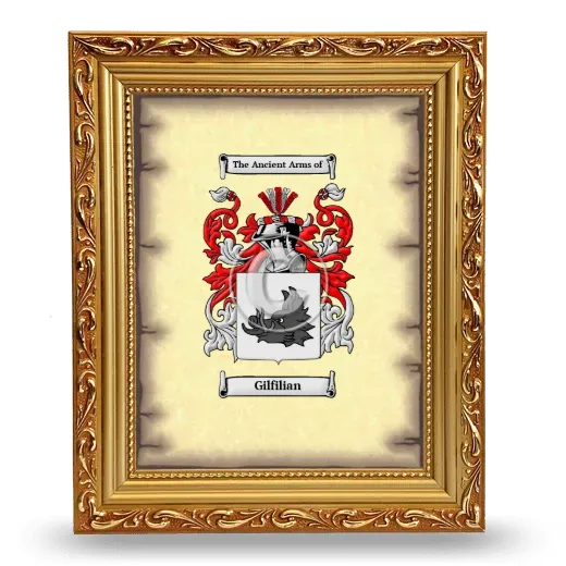 Gilfilian Coat of Arms Framed - Gold