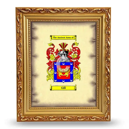 Gill Coat of Arms Framed - Gold