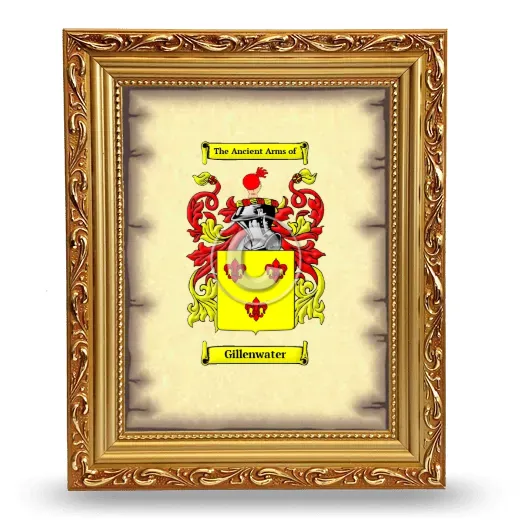 Gillenwater Coat of Arms Framed - Gold