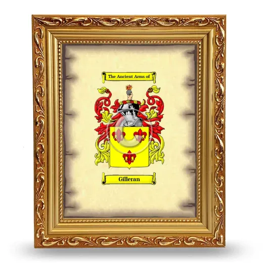 Gilleran Coat of Arms Framed - Gold