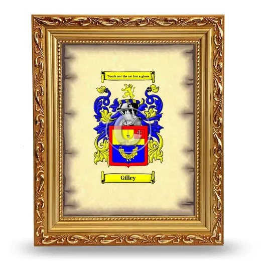 Gilley Coat of Arms Framed - Gold