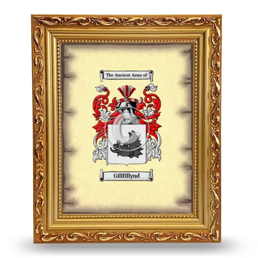 Gillfillynd Coat of Arms Framed - Gold