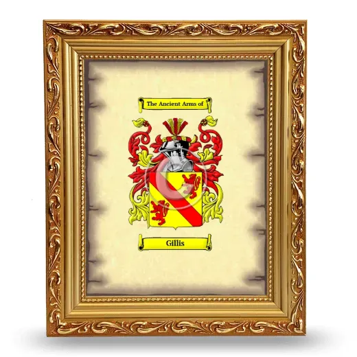 Gillis Coat of Arms Framed - Gold