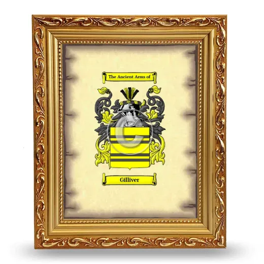 Gilliver Coat of Arms Framed - Gold