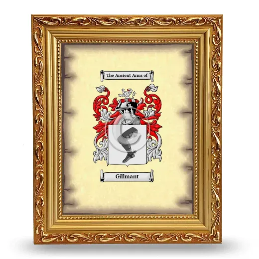 Gillmant Coat of Arms Framed - Gold