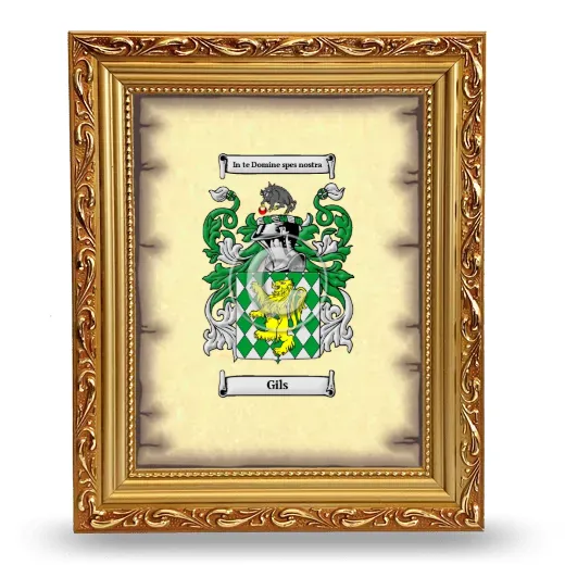 Gils Coat of Arms Framed - Gold
