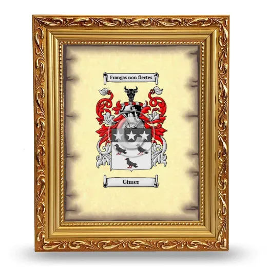 Gimer Coat of Arms Framed - Gold
