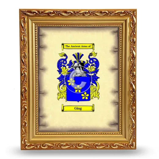Ging Coat of Arms Framed - Gold