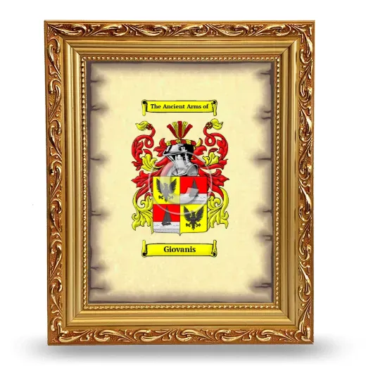 Giovanis Coat of Arms Framed - Gold