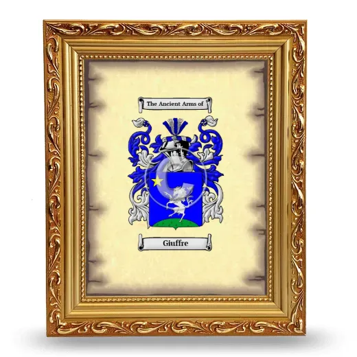 Giuffre Coat of Arms Framed - Gold