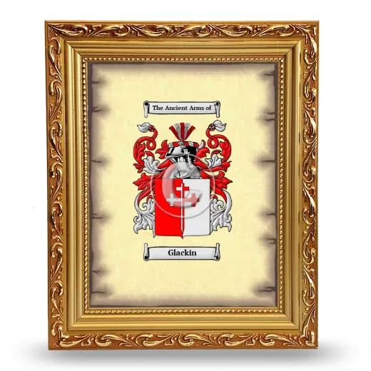 Glackin Coat of Arms Framed - Gold