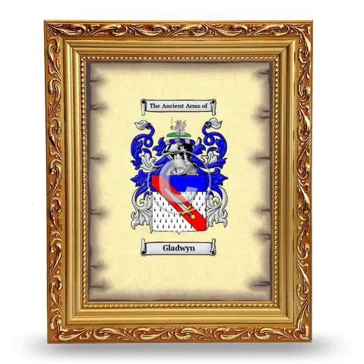 Gladwyn Coat of Arms Framed - Gold