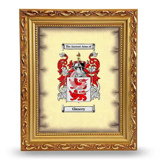 Glancey Coat of Arms Framed - Gold