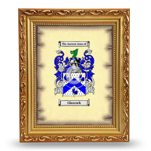 Glascock Coat of Arms Framed - Gold