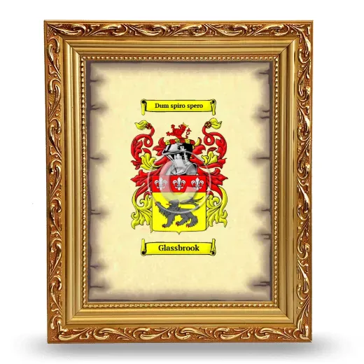 Glassbrook Coat of Arms Framed - Gold