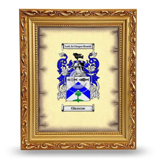 Glasscoe Coat of Arms Framed - Gold