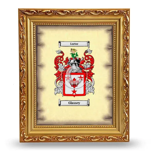 Glassey Coat of Arms Framed - Gold