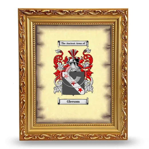Gleesom Coat of Arms Framed - Gold