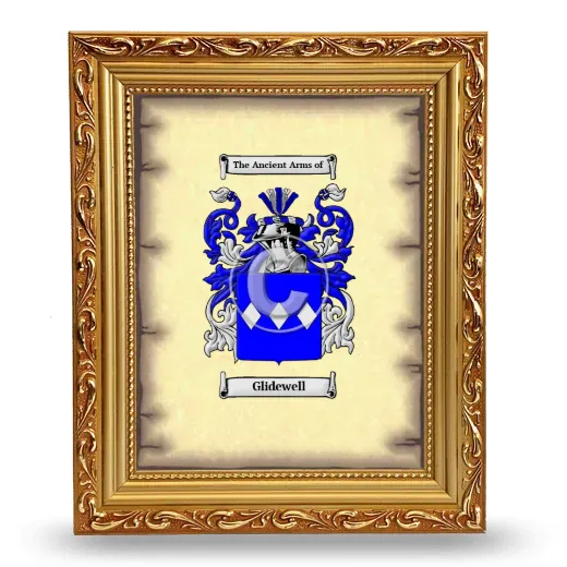 Glidewell Coat of Arms Framed - Gold