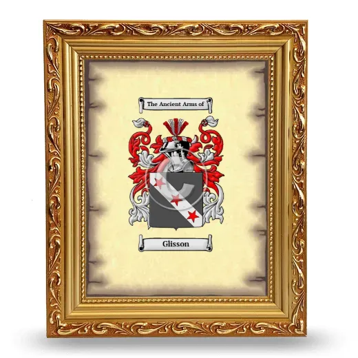 Glisson Coat of Arms Framed - Gold