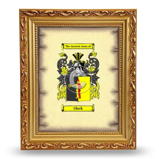 Gluck Coat of Arms Framed - Gold