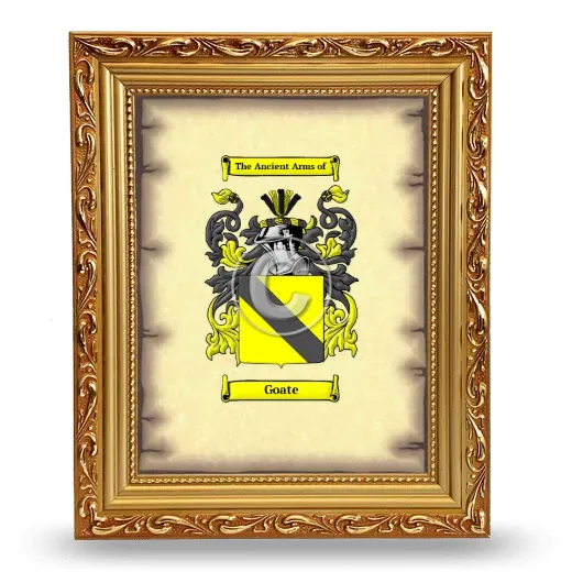 Goate Coat of Arms Framed - Gold
