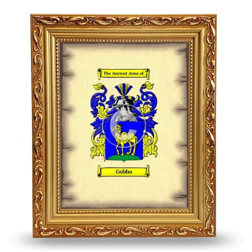 Gobbo Coat of Arms Framed - Gold